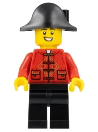 LEGO Lunar New Year Parade Participant - Male, Red Tang Shirt, Black Legs, Pirate Bicorne Hat minifigure