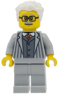 LEGO Grandfather - Light Bluish Gray Jacket with Pinstripes and Legs, White Hair minifigure