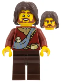 LEGO Businessman - Dark Red Vest, Dark Brown Hair and Legs minifigure