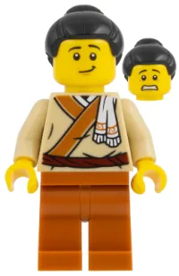 LEGO Musician - Tan Vest, Black Hair, Dark Orange Legs minifigure