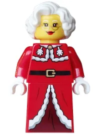 LEGO Mrs. Claus - Red Jacket, Dark Red Printed Skirt, Gold Glasses minifigure