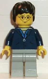 LEGO Harry Potter, Dark Blue Jacket Torso, Light Gray Legs minifigure