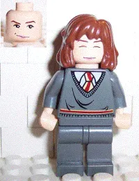 LEGO Hermione Granger, Gryffindor Stripe Torso, Dark Bluish Gray Legs, Sleeping / Awake Face minifigure