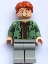 LEGO Arthur Weasley, Sand Green Open Jacket, Light Bluish Gray Legs minifigure