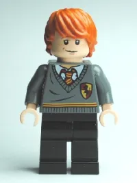 LEGO Ron Weasley, Gryffindor Stripe and Shield Torso, Black Legs minifigure