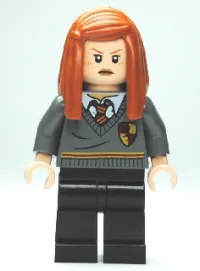 LEGO Ginny Weasley, Gryffindor Stripe and Shield Torso, Black Legs minifigure