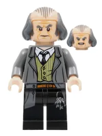 LEGO Argus Filch, Bald on Top, Dark Bluish Gray Jacket minifigure