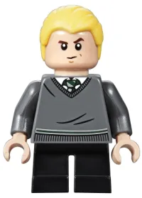 LEGO Draco Malfoy, Slytherin Sweater, Black Short Legs minifigure