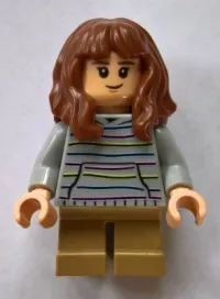 LEGO Hermione Granger, Light Bluish Gray Sweater with Pastel Stripes minifigure
