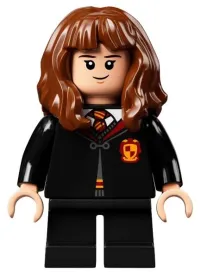 LEGO Hermione Granger, Gryffindor Robe, Sweater, Shirt and Tie, Black Short Legs minifigure