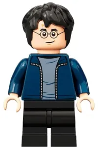 LEGO Harry Potter, Dark Blue Open Jacket, Black Medium Legs minifigure