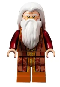 LEGO Albus Dumbledore, White Hair and Beard, Dark Orange Torso and Legs minifigure