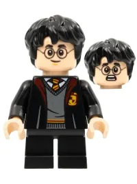 LEGO Harry Potter, Gryffindor Robe Open, Sweater, Shirt and Tie, Black Short Legs minifigure