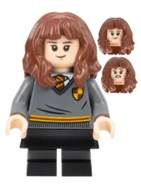 LEGO Hermione Granger, Gryffindor Sweater with Crest, Black Skirt, Black Short Legs with Dark Bluish Gray Stripes minifigure