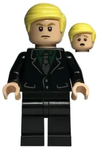 LEGO Draco Malfoy - Black Suit, Slytherin Tie, Neutral / Scared minifigure
