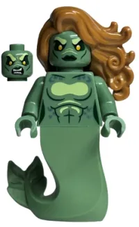 LEGO Merperson - Sand Green Body, Medium Nougat Wavy Hair minifigure