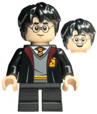 LEGO Harry Potter - Gryffindor Robe Open, Black Short Legs, Grin / Open Mouth Smile minifigure