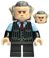 LEGO Goblin - Black Pinstripe Vest, Dark Bluish Gray Hair minifigure