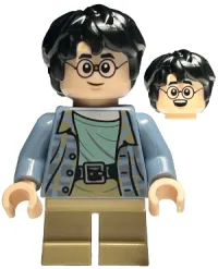LEGO Harry Potter - Sand Blue Jacket, Dark Tan Short Legs, Broken Glasses minifigure