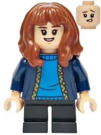 LEGO Hermione Granger - Dark Blue Cardigan, Black Short Legs minifigure