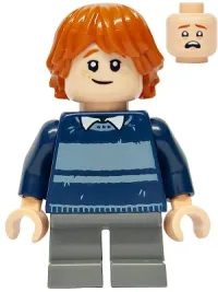 LEGO Ron Weasley - Dark Blue Striped Sweater, Dark Bluish Gray Short Legs minifigure