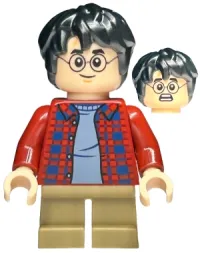 LEGO Harry Potter - Dark Red Plaid Flannel Shirt, Dark Tan Short Legs minifigure