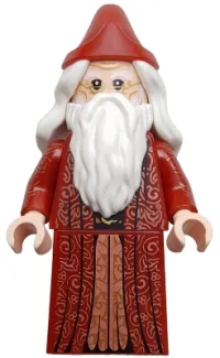 LEGO Albus Dumbledore - Dark Red Robe, White Hair, Printed Arms minifigure