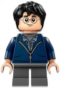 LEGO Harry Potter - Dark Blue Hoodie, Dark Bluish Gray Short Legs minifigure