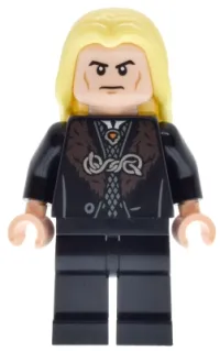 LEGO Lucius Malfoy - Black Robe, Bright Light Yellow Hair, Plain Legs minifigure