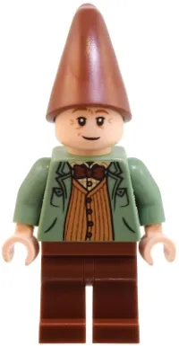 LEGO Arthur Weasley - Sand Green Open Jacket, Reddish Brown Legs and Hat minifigure