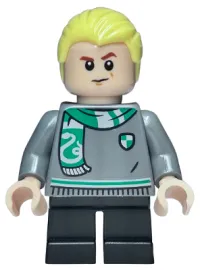 LEGO Draco Malfoy - Slytherin Sweater and Scarf, Black Short Legs minifigure