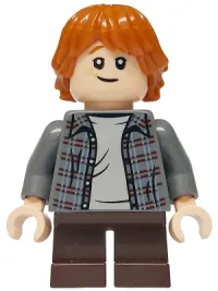 LEGO Ron Weasley - Plaid Shirt, Dark Brown Short Legs minifigure