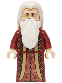 LEGO Albus Dumbledore - Dark Red Robe with Gold Hem, White Hair minifigure