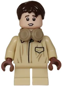 LEGO Neville Longbottom - Coveralls, Headphones, Tan Short Legs, Tooth Gap / Lopsided Smile minifigure