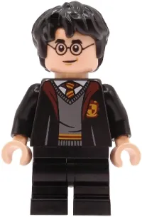 LEGO Harry Potter - Gryffindor Robe Open, Black Medium Legs, Hair Thick and Messy minifigure