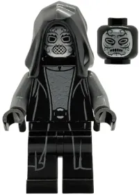 LEGO Death Eater - Black Hood, Dark Bluish Gray Arms, Large Open Mouth / Squinting Eyes minifigure