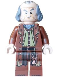 LEGO Argus Filch - Bald on Top, Reddish Brown Coat, Dark Tan Vest, Olive Green Shirt minifigure