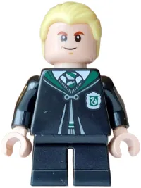LEGO Draco Malfoy - Black Slytherin Robe and Short Legs, Grin / Surprised minifigure