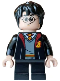 LEGO Harry Potter - Gryffindor Robe Open, Black Short Legs, Grin / Reddish Brown Eyebrows minifigure
