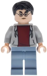 LEGO Harry Potter - Light Bluish Gray Hoodie Open, Sand Blue Legs minifigure