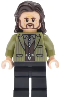 LEGO Sirius Black - Dark Brown Hair, Olive Green Jacket, Black Plain Legs minifigure