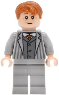 LEGO Arthur Weasley - Light Bluish Gray Suit, Wrinkles, Smile / Frown minifigure