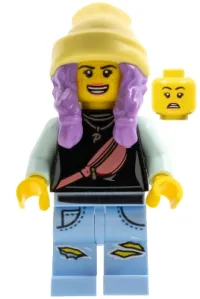 LEGO Parker L. Jackson - Black Top with Beanie (Open Mouth Smile / Scared) minifigure