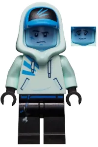 LEGO Jack Davids - Light Aqua Hoodie with Cap and Hood (Bright Light Blue Head) minifigure