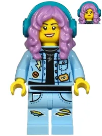 LEGO Parker L. Jackson - Denim Jacket with Headphones (Smile / Grumpy) minifigure