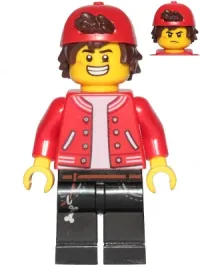 LEGO Jack Davids - Red Jacket with Backwards Cap (Large Smile / Grumpy) minifigure