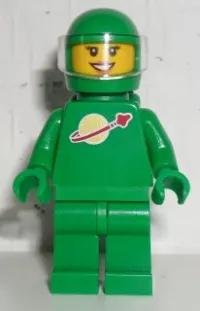 LEGO Classic Space - Green with Air Tanks and Motorcycle (Standard) Helmet with Visor (Yve) minifigure