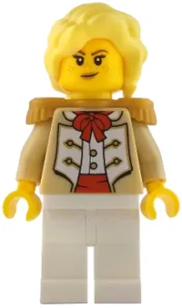 LEGO Camilla - Admiral's Daughter, Tan Coat, White Legs, Pearl Gold Epaulettes minifigure