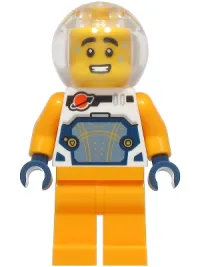 LEGO Astronaut - Male, White Spacesuit with Bright Light Orange Arms, Bright Light Orange Legs, Trans-Clear Fishbowl Helmet minifigure