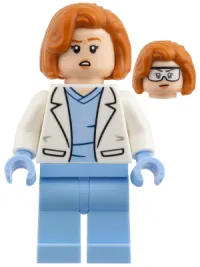 LEGO Dana Scully - Bright Light Blue Scrubs, White Lab Coat minifigure